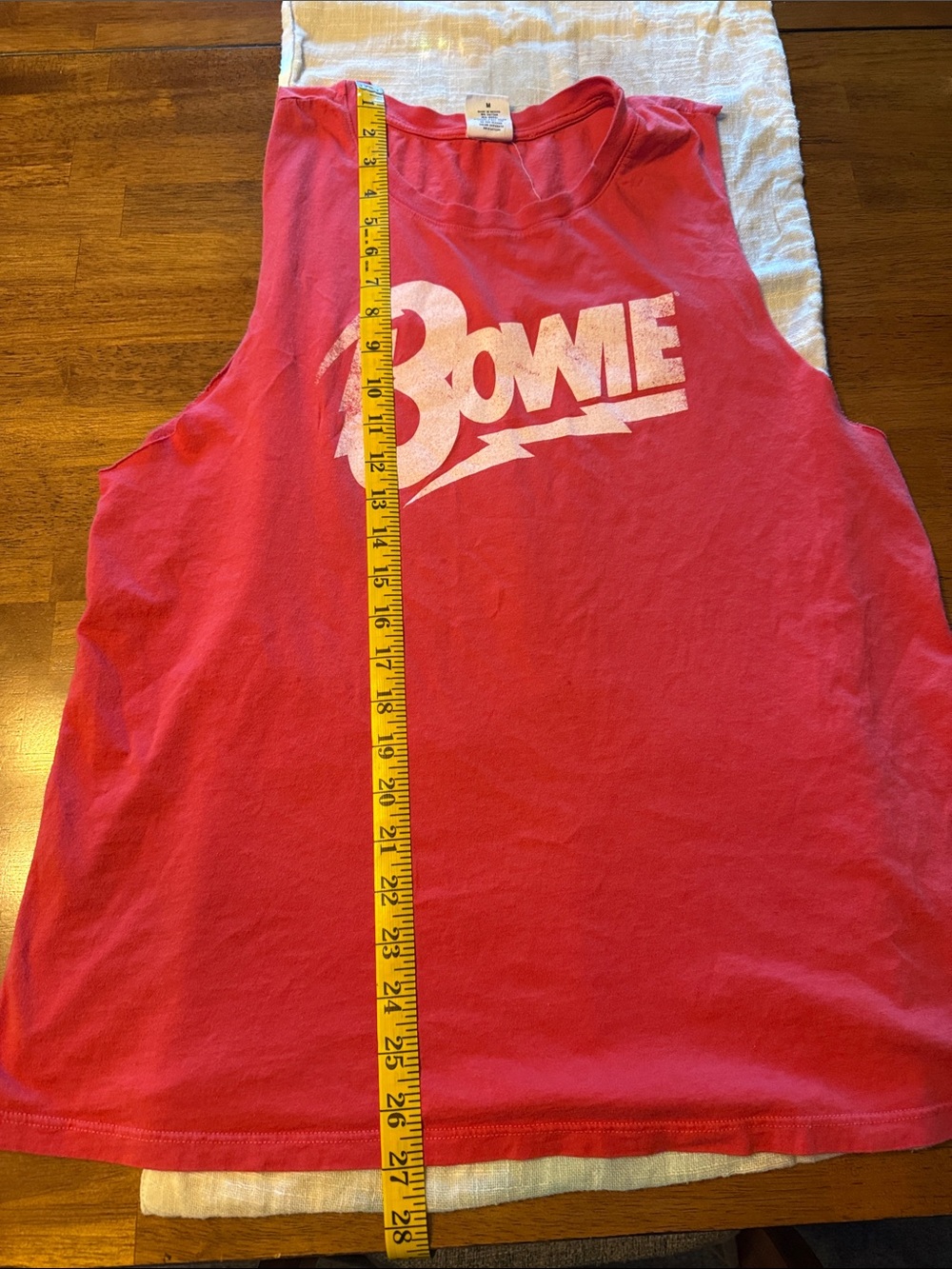 LetLuv Bowie Tank sleeveless muscle tee cut off red M graphic Anthropologie - Picture 4 of 8